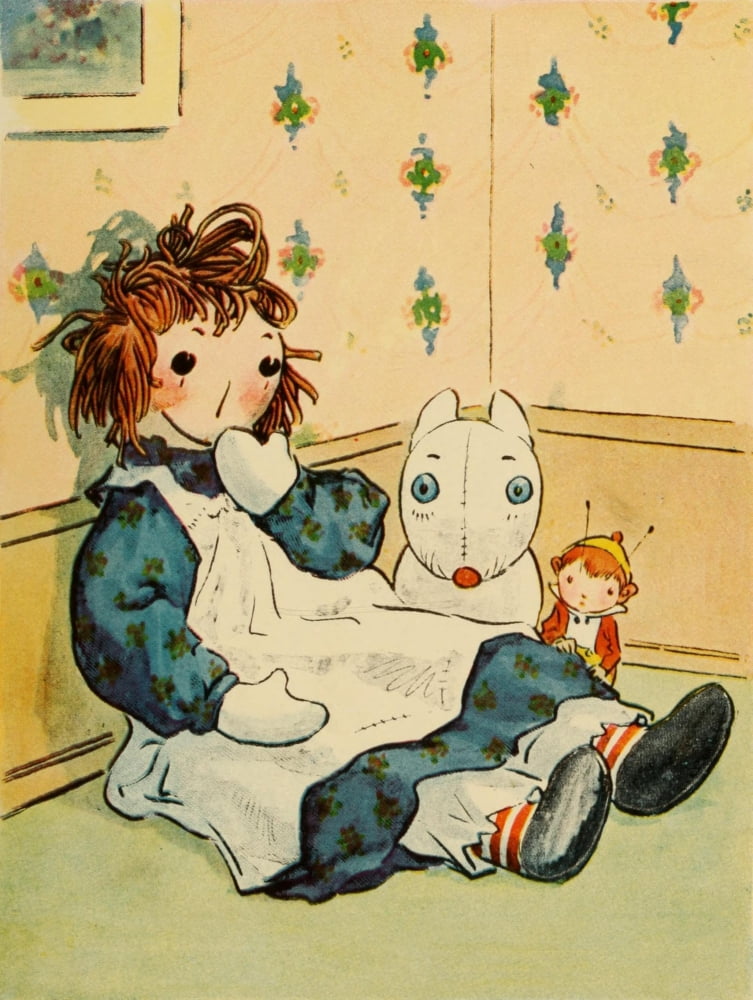 The Bam Bam Clock 1920 Raggedy Ann Canvas Art - Johnny Gruelle (18 x 24)