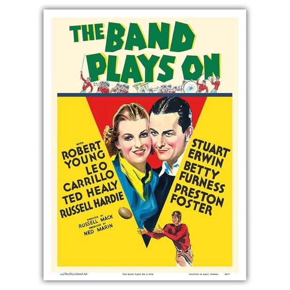 The Band Plays On - Starring Robert Young Betty Furness - Vintage Film Movie Poster c.1934 - Master Art Print (Unframed) 9in x 12in