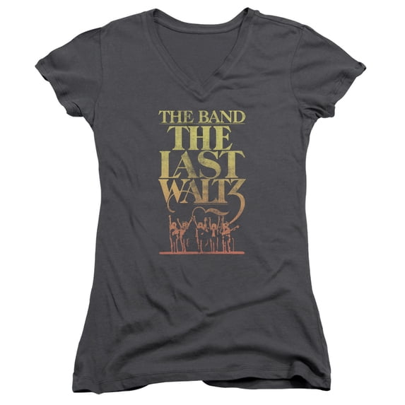 The Band The Last Waltz Junior Women's V-Neck T-Shirt Charcoal