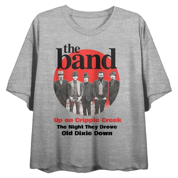 The Band Up On Cripple Creek Women's Heather Grey Short Sleeve Crop Tee-M