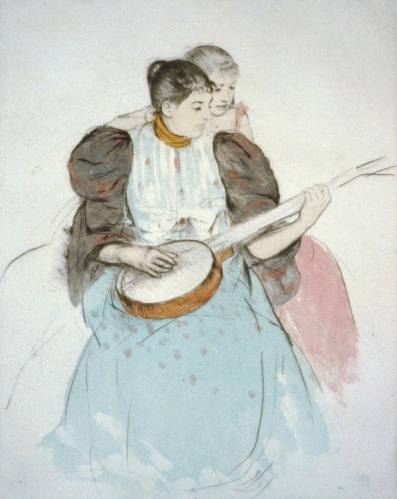The Banjo Lesson 1894 Canvas Art - Mary Cassatt (18 x 24)