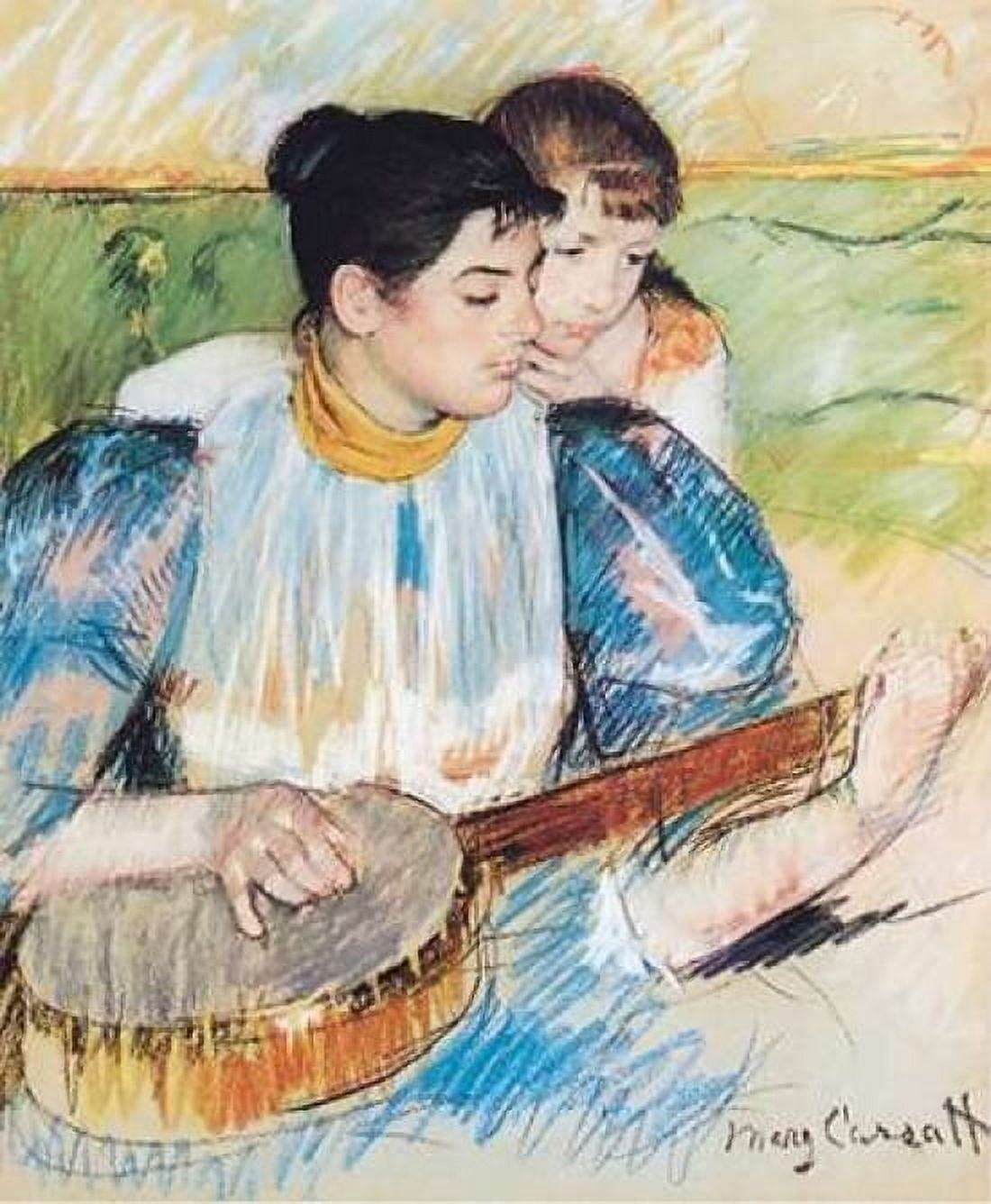 The Banjo Lesson 1894 Canvas Art - Mary Cassatt (20 x 24)