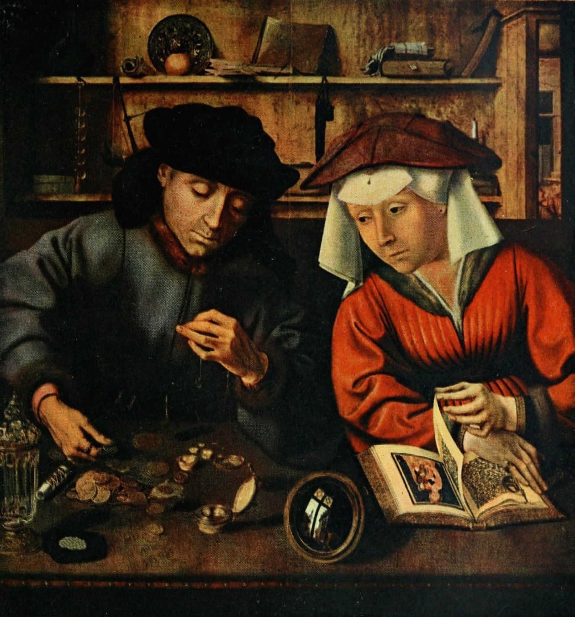 The Banker and his Wife History of Painting 1911 Canvas Art - Quentin Matsys (24 x 36)
