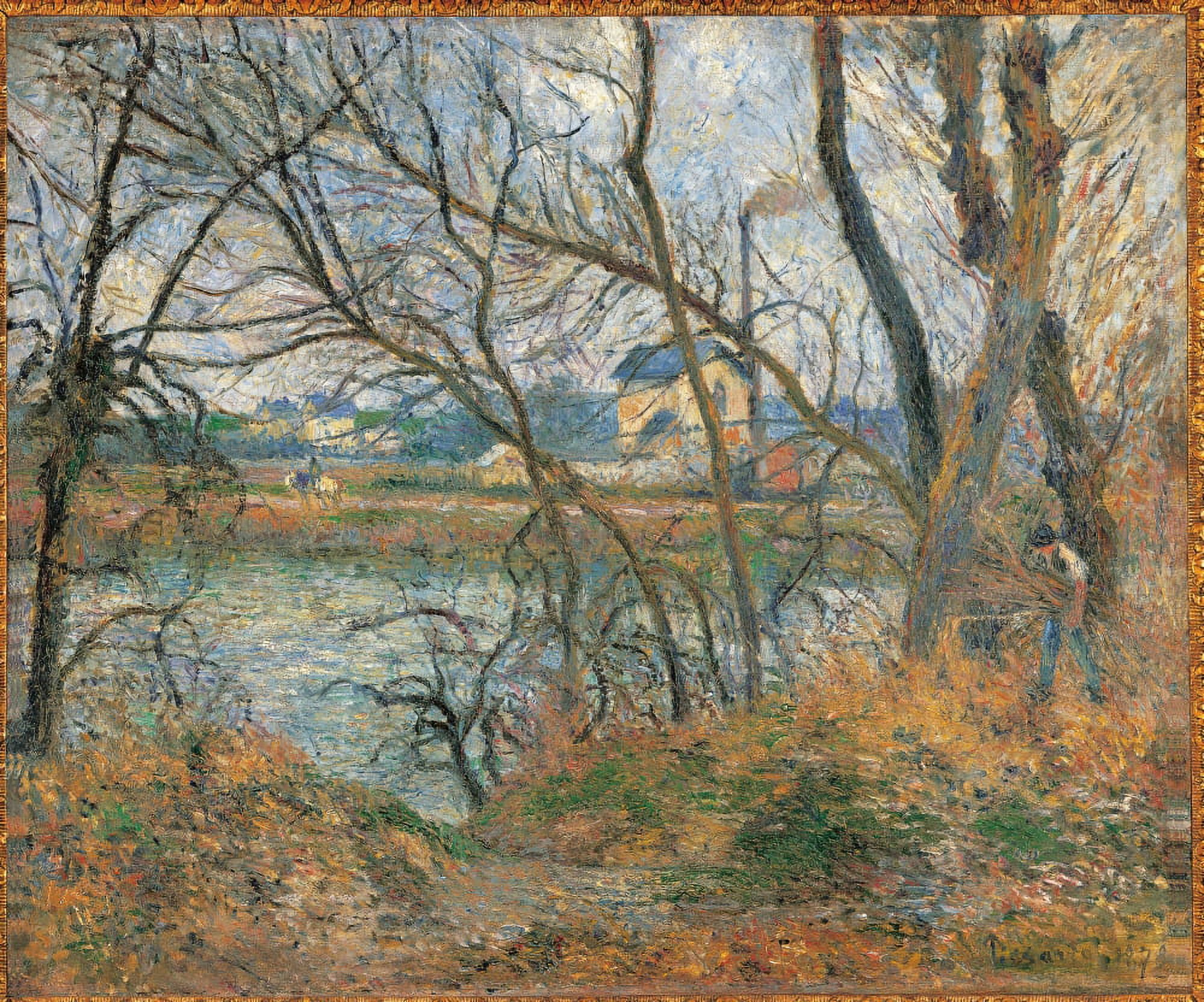 The Banks Of The Oise Near Pontoise Canvas Art - (24 x 18)