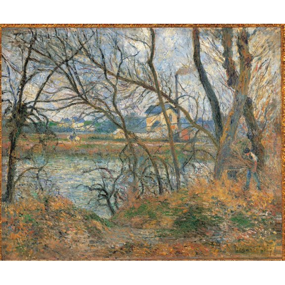The Banks Of The Oise Near Pontoise Canvas Art - (24 x 18)