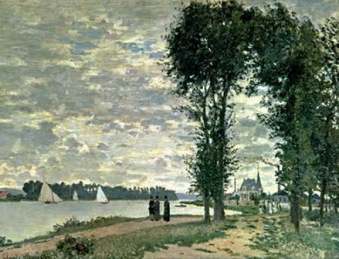 The Banks of The Seine at Argenteuil Canvas Art - Claude Monet (22 x 28)