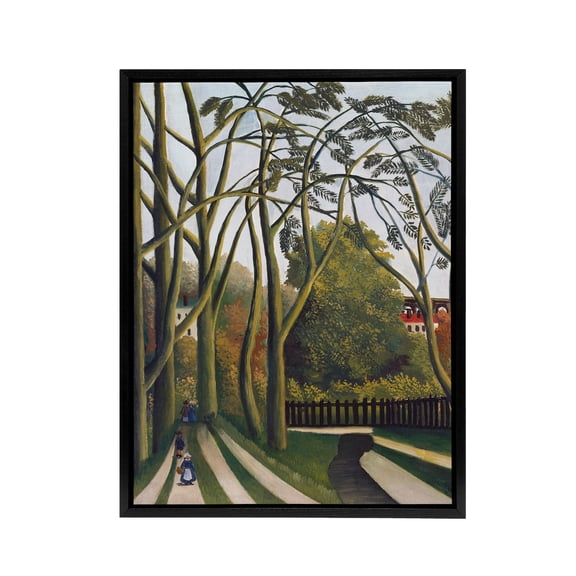 The Banks of the Bievre Rousseau Vintage Black Framed Canvas Wall Art 12X16"