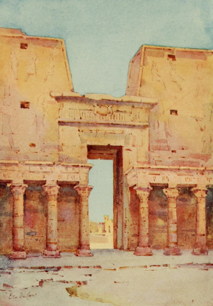 The Banks of the Nile 1913 Edfu Canvas Art - Ella du Cane (18 x 24)