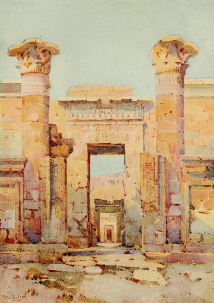 The Banks of the Nile 1913 Medinet-Habu Canvas Art - Ella du Cane (18 x 24)