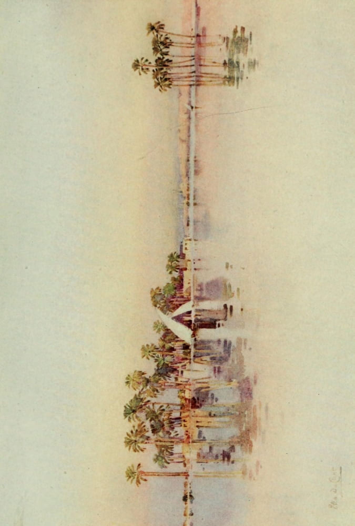 The Banks of the Nile 1913 The Citadel from the pyramids Canvas Art - Ella du Cane (24 x 36)