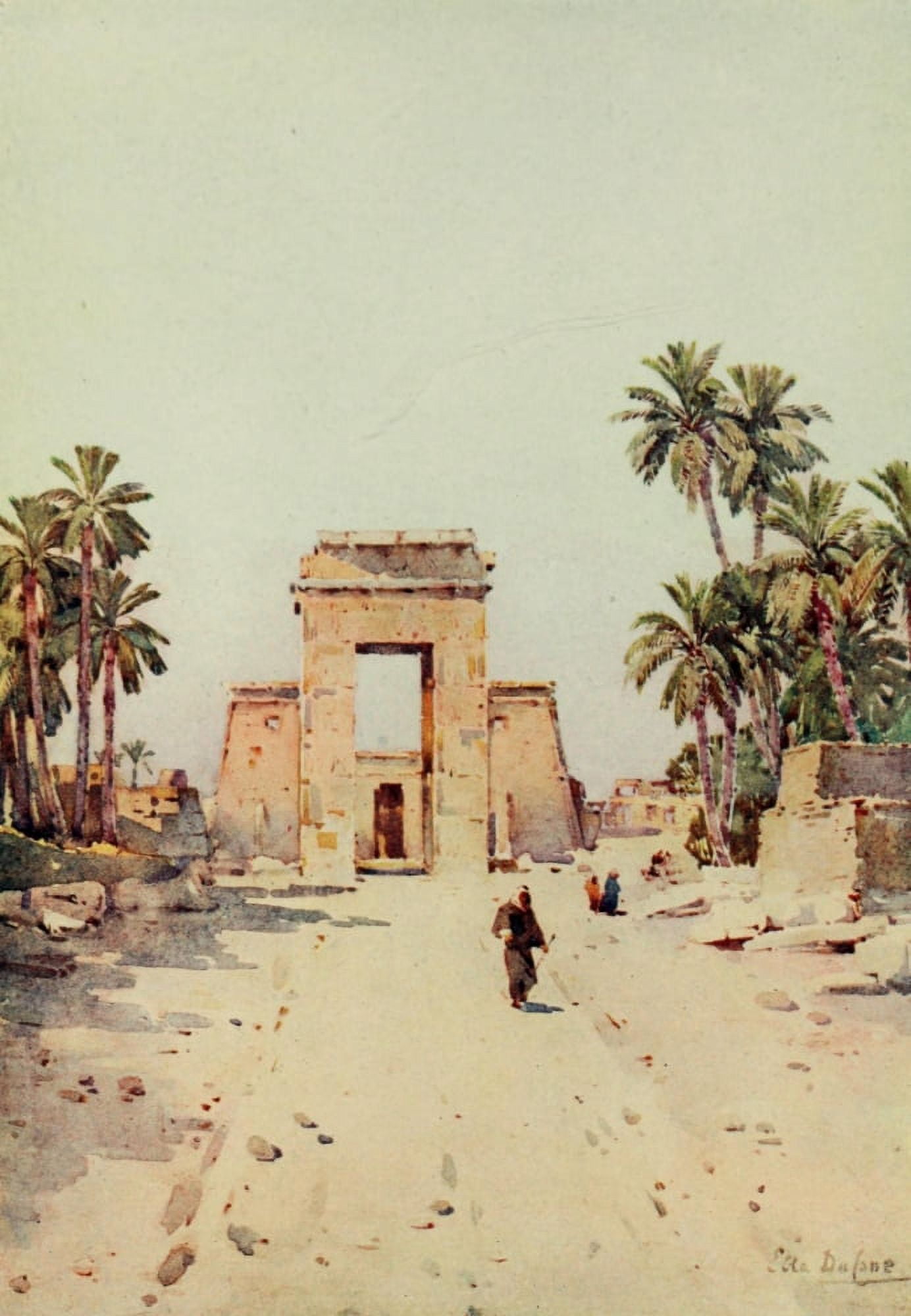 The Banks of the Nile 1913 The Gateway of Euergetes Karnak Canvas Art - Ella du Cane (24 x 36)