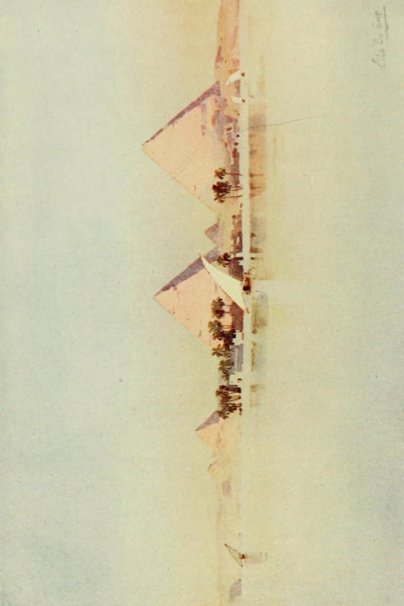The Banks of the Nile 1913 The Great Pyramid at Giza Canvas Art - Ella du Cane (18 x 24)