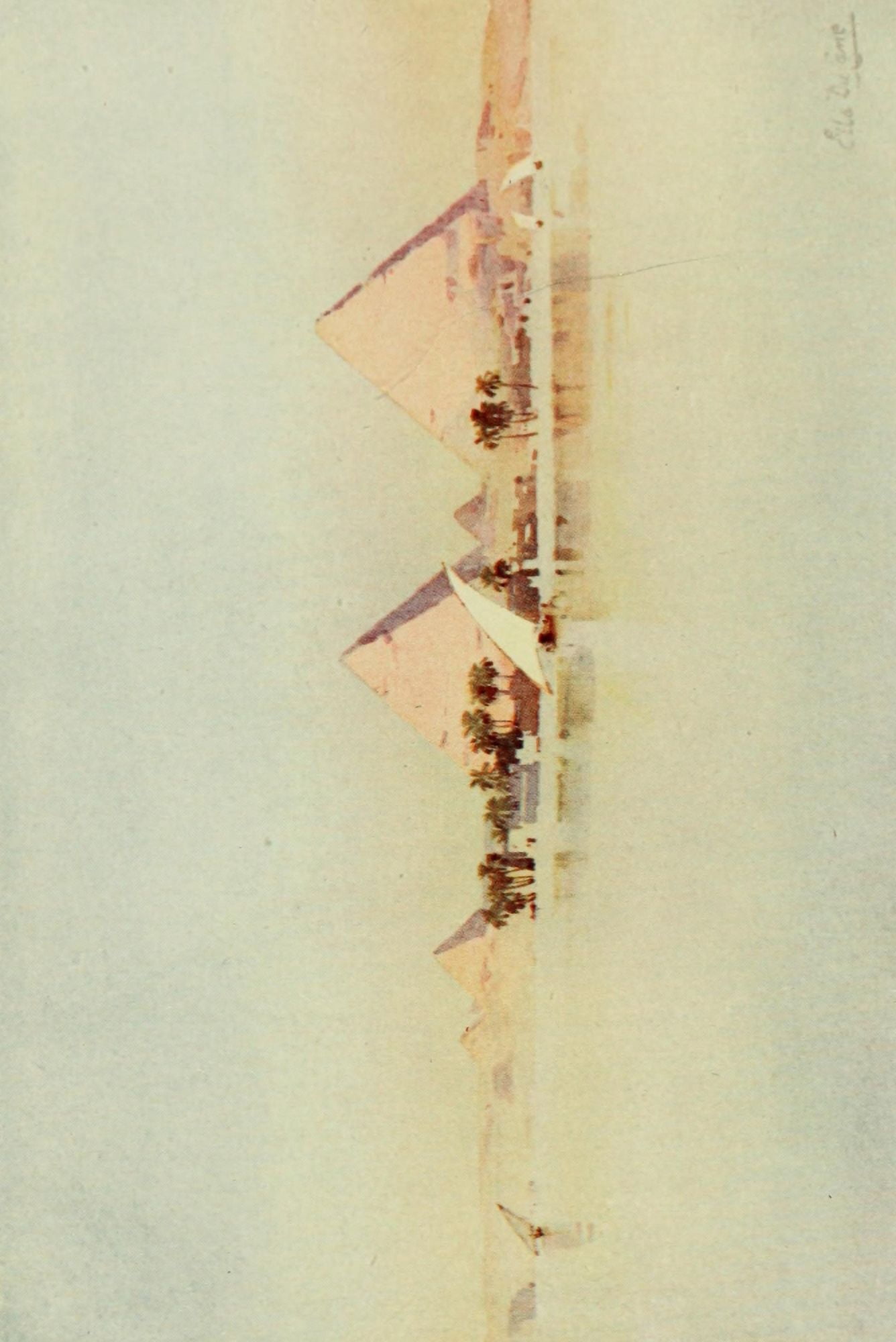 The Banks of the Nile 1913 The Great Pyramid at Giza Canvas Art - Ella du Cane (24 x 36)