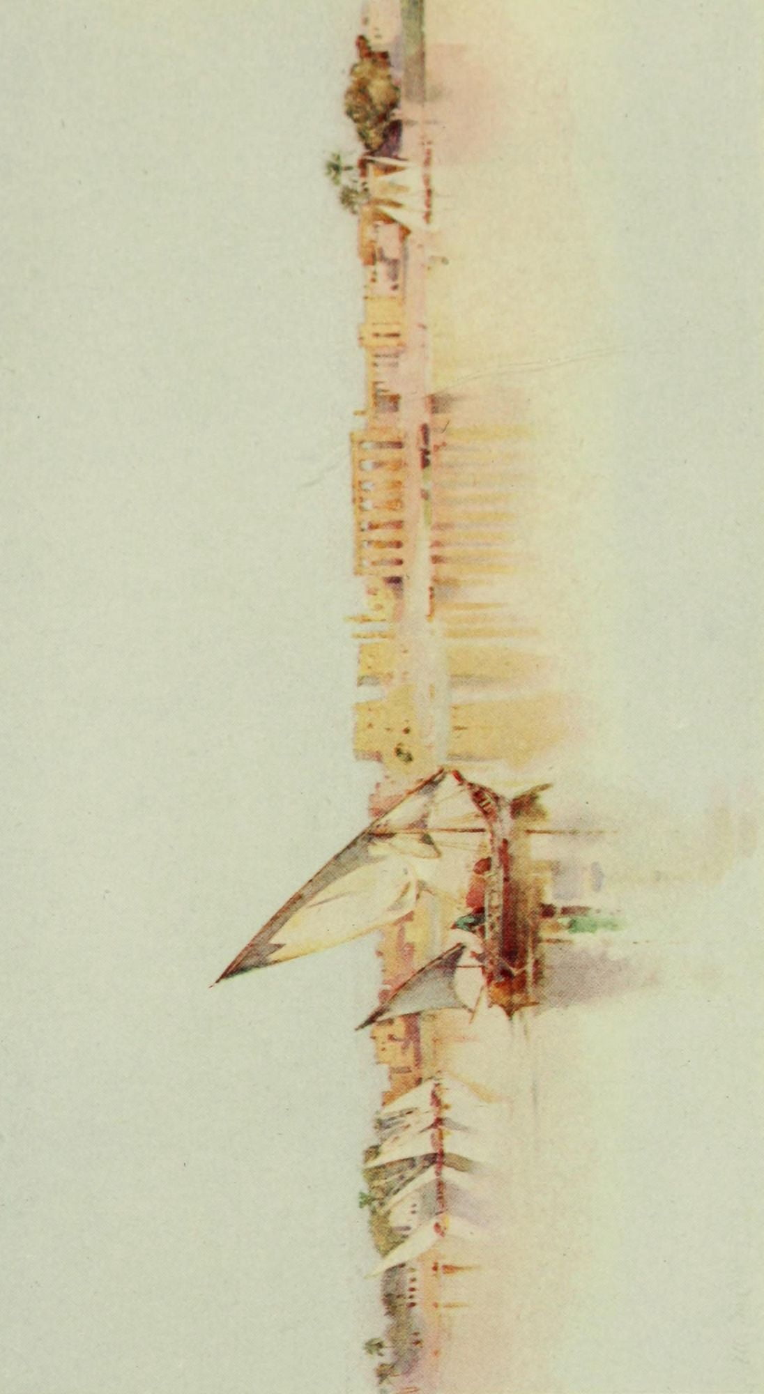 The Banks of the Nile 1913 The Temple of Luxor from the west bank of the Nile Canvas Art - Ella du Cane (18 x 24)