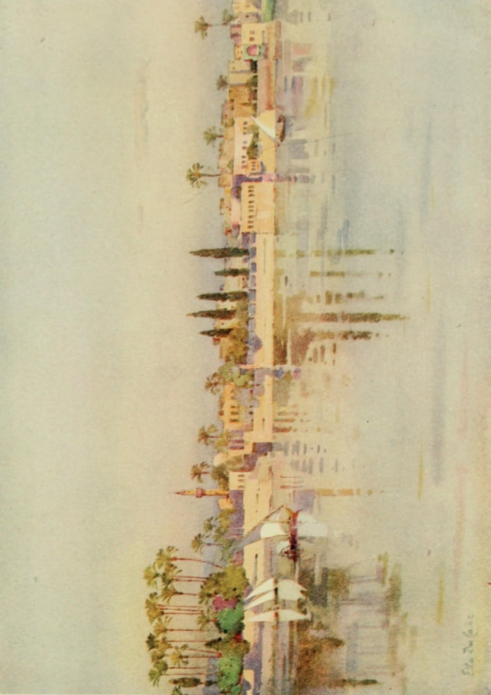 The Banks of the Nile 1913 The island of Roda Cairo Canvas Art - Ella du Cane (24 x 36)
