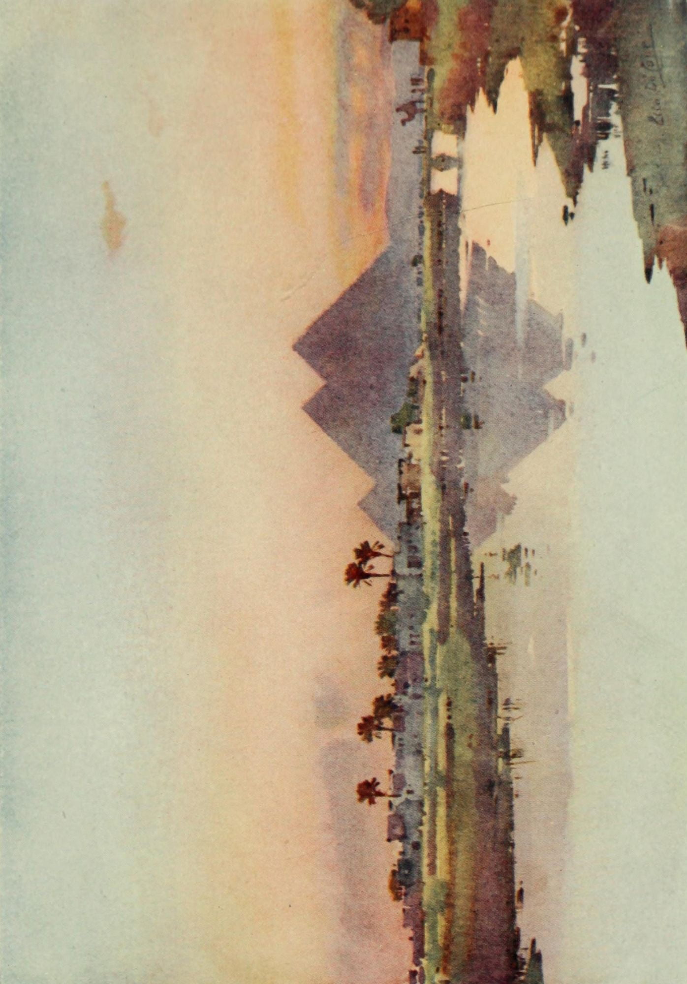 The Banks of the Nile 1913 The second pyramid at Giza Canvas Art - Ella du Cane (18 x 24)