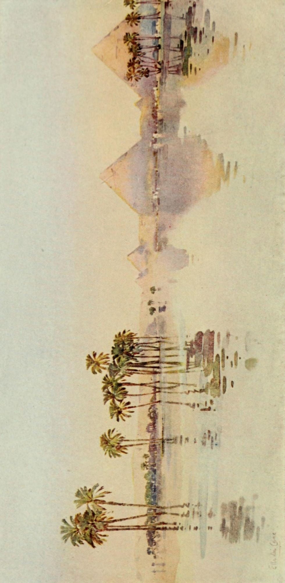 The Banks of the Nile 1913 The third pyramid at Giza Canvas Art - Ella du Cane (24 x 36)