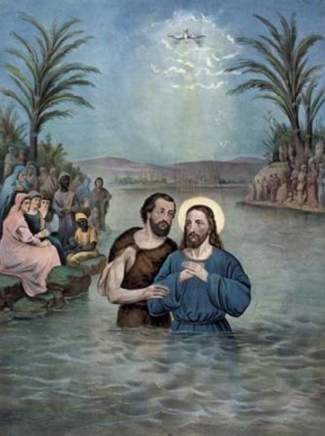 The Baptism of Christ Canvas Art - Currier and Ives (18 x 24)