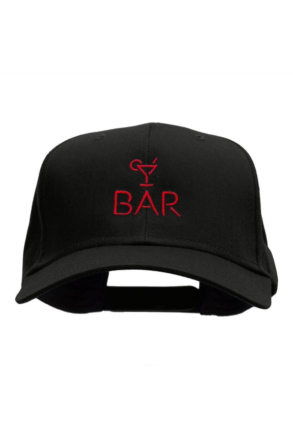 The Bar Embroidered Cotton Twill Pro Style Cap - Black OSFM