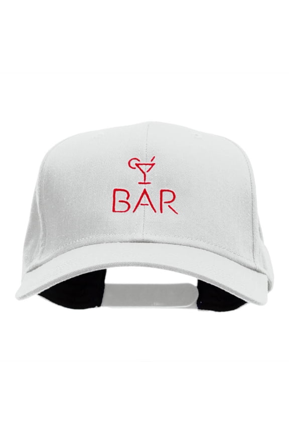 The Bar Embroidered Cotton Twill Pro Style Cap - White OSFM