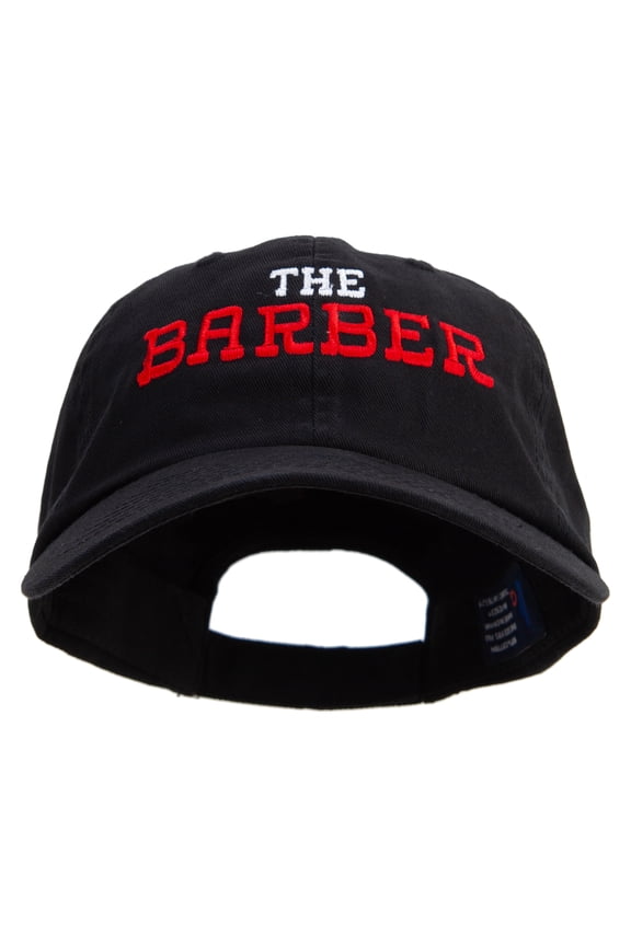 The Barber Logo Embroidered Low Profile Dyed Cotton Twill Cap - Black OSFM