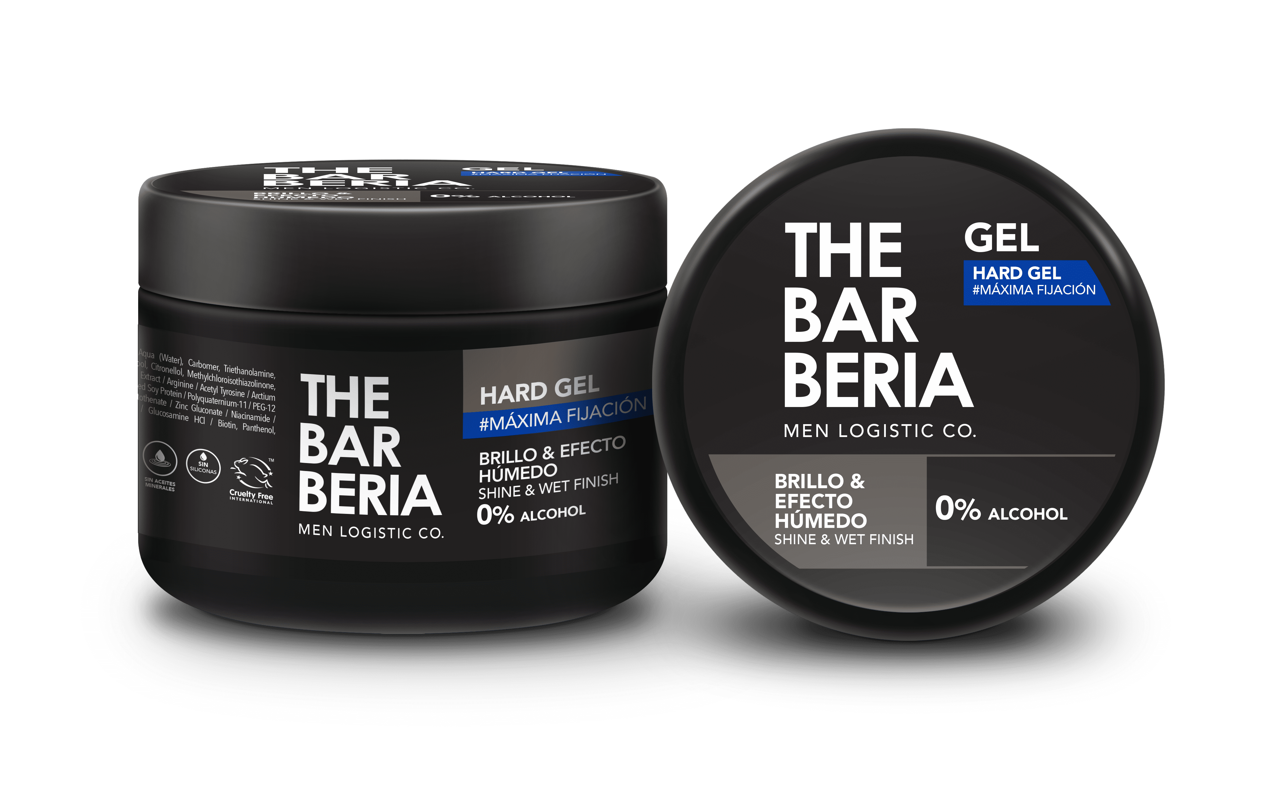 The Barberia Maximum Hold Gel, Shine & Wet Finish, 3.3 fl oz 0% alcohol ...