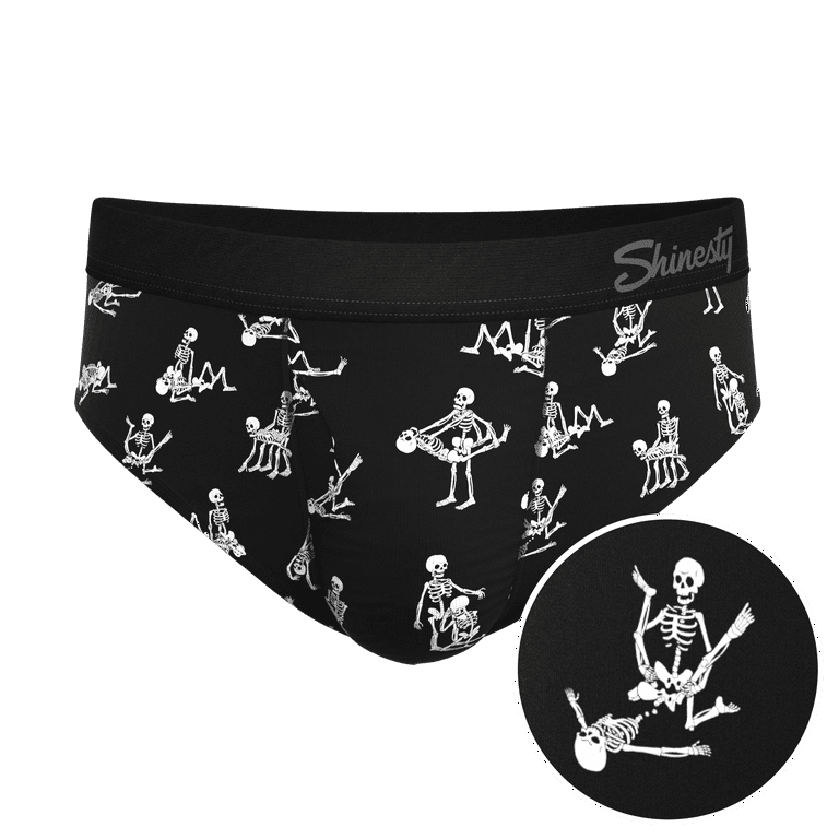 The Bare Back Bones - Shinesty Glow in the Dark Skeletons Ball Hammock  Pouch Underwear Briefs XL 