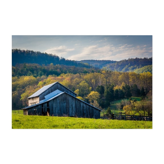 The Barn - Virginia Photography Barn Farmhouse Rural Rustic Landscape Nature Autumn Unframed Wall Art Print 4 x 6 inches