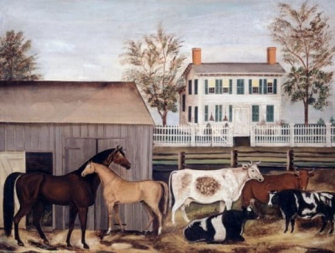 The Barnyard A E Zeliff (b 1831American)  National Gallery of Art Washington DC Canvas Art - A E Zeliff (24 x 36)