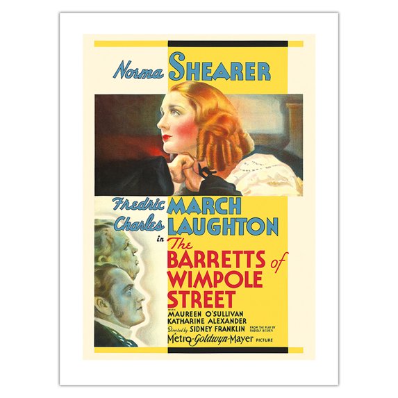 The Barretts of Wimpole Street - Starring Norma Shearer Fredric March - Vintage Film Movie Poster c.1935 - Bamboo Fine Art 290gsm Paper Print (Unframed) 18x24in