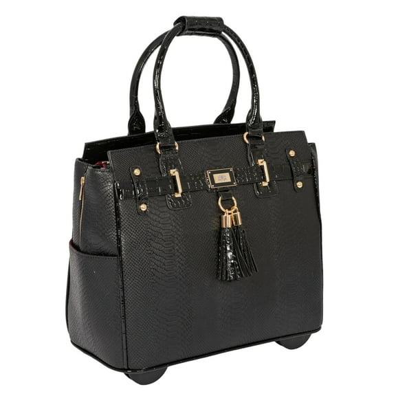 The Barrington Rolling Laptop Bag for Women | Designer Wheeled Briefcase | Fits 13-17" Laptops | JKM & Company Office Travel Computer Case