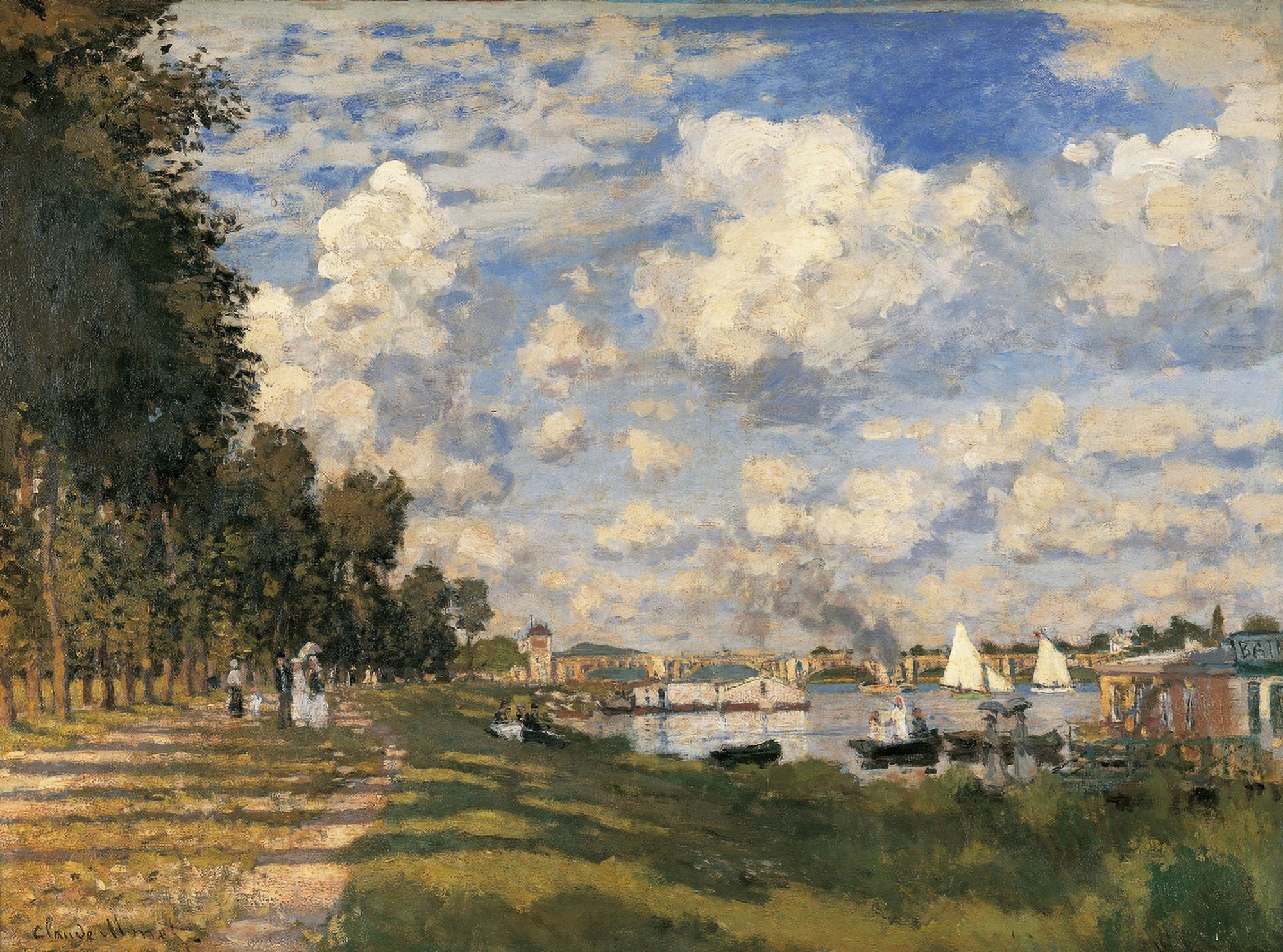 The Basin At Argenteuil Canvas Art - (36 x 24)