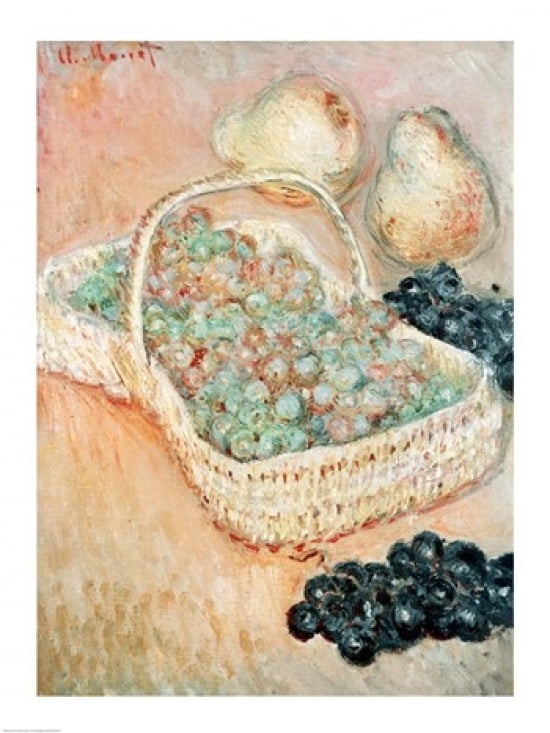 The Basket of Grapes 1884 Canvas Art - Claude Monet (18 x 24)