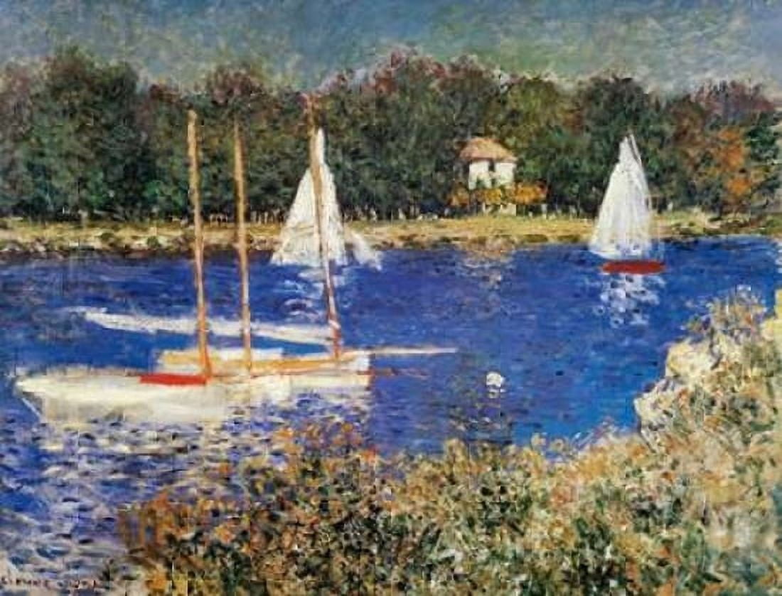 The Bassin At Argenteuil Canvas Art - Claude Monet (18 x 24)