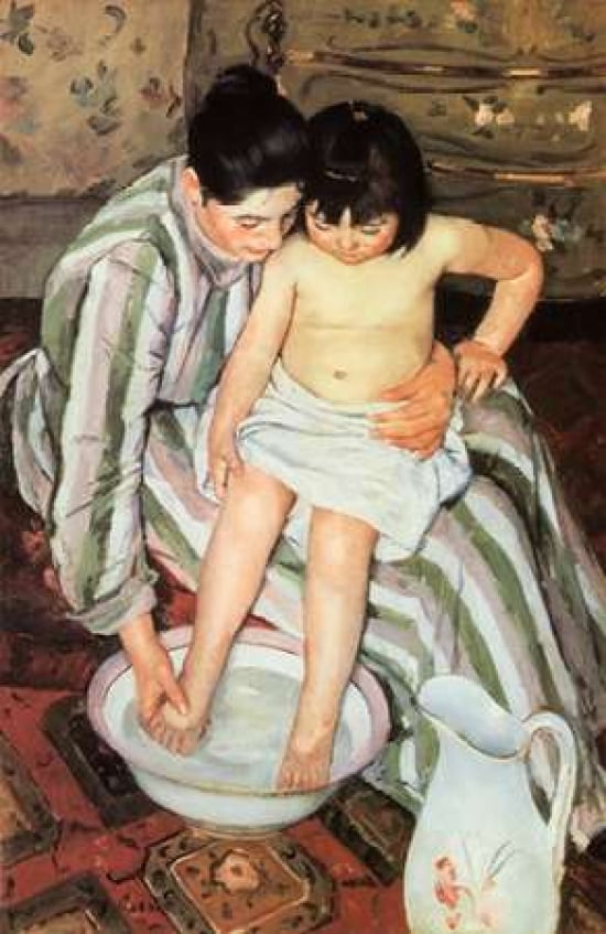 The Bath 1892 Canvas Art - Mary Cassatt (12 x 18)