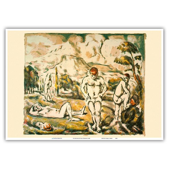 The Bathers - From an Original Color Lithograph by Paul Cézanne c.1890 - Master Art Print 10in x 14in