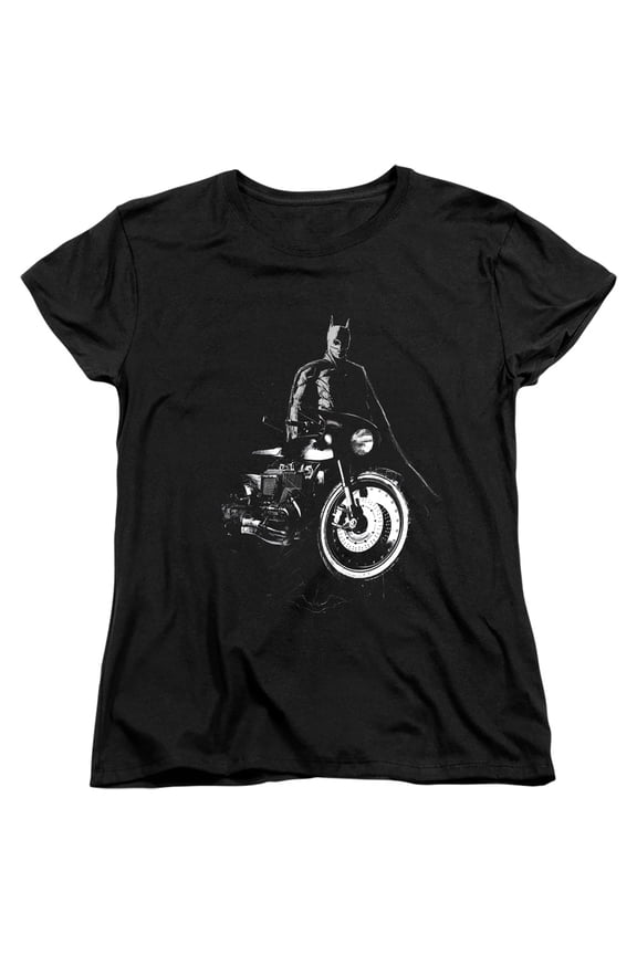 The Batman (2022) And His Motorcycle Women's T Shirt