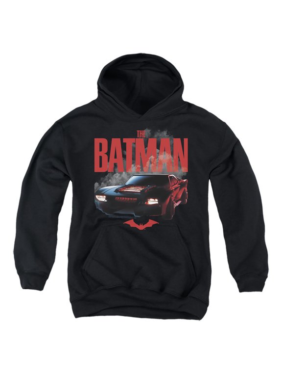 The Batman (2022) Batmobile Kids Pull-Over Hoodie (X-Large) for Youth Boys and Girls, Black