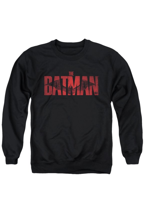 The Batman (2022) Crimson Drawn Bat Logo Unisex Adult Crewneck Sweatshirt