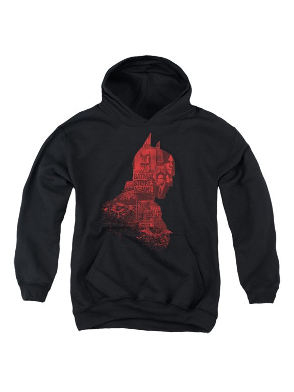 The Batman (2022) News Silhouette Kids Pull-Over Hoodie (Large) for Youth Boys and Girls, Black