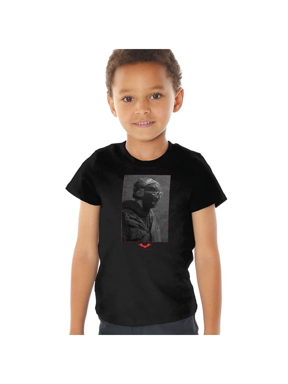 The Batman (2022) Riddler Worn Portrait Kids T Shirt (3) for Youth Toddler Boys and Girls, Black