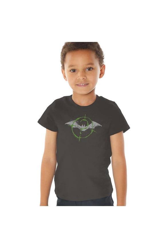 The Batman (2022) Scribbles Bat Logo Kids T Shirt (3) for Youth Toddler Boys and Girls, Charcoal