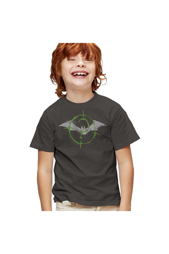 The Batman (2022) Scribbles Bat Logo Kids T Shirt (X-Large) for Youth Toddler Boys and Girls, Charcoal