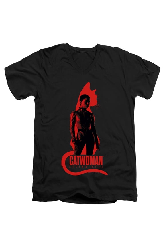 The Batman (2022) Selina Kyle Cat Silhouette Unisex Adult V-Neck T Shirt