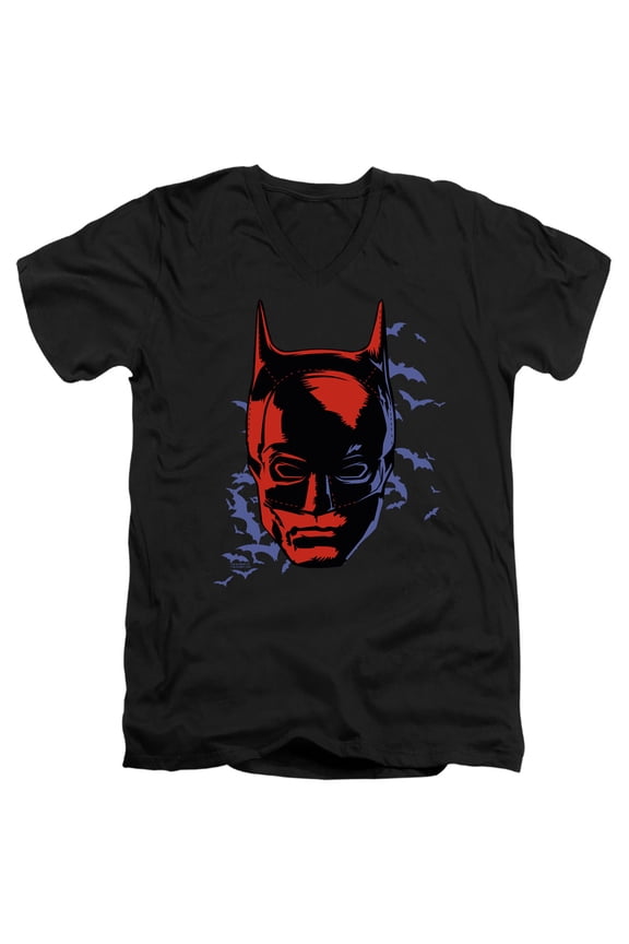 The Batman (2022) Shadowed Headshot Unisex Adult V-Neck T Shirt