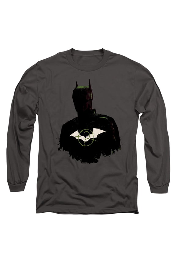 The Batman (2022) Silhouette With Riddler Logo Unisex Adult Long-Sleeve T Shirt