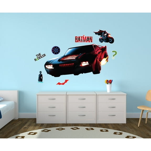 The Batman (2022) The Batmobile Wall Sticker Movable Vinyl DIY Wall Art Stickers Set - Walls, Windows, Doors