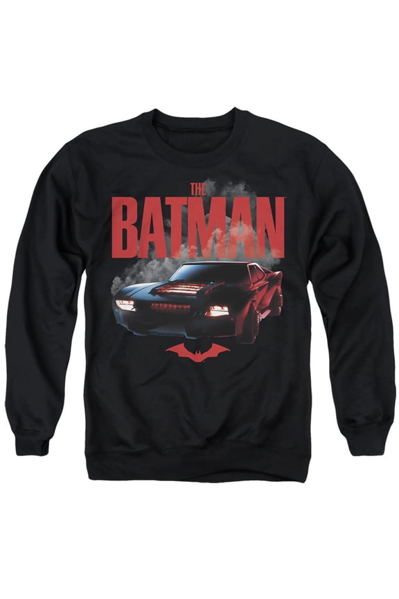 The Batman (2022) Unisex Adult Crewneck Sweatshirt, Batmobile, Medium