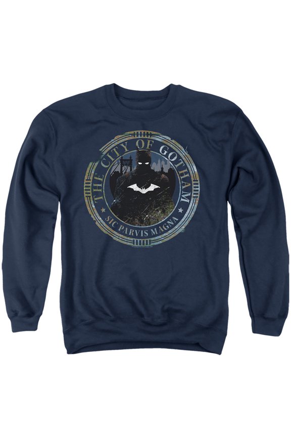 The Batman (2022) Unisex Adult Crewneck Sweatshirt, Gotham Seal, Medium
