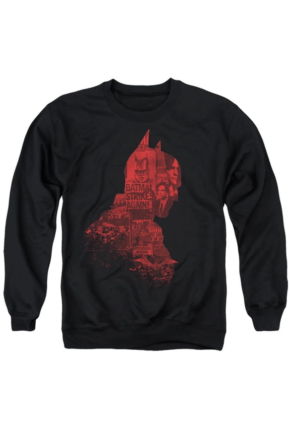 The Batman (2022) Unisex Adult Crewneck Sweatshirt, News Silhouette, Large